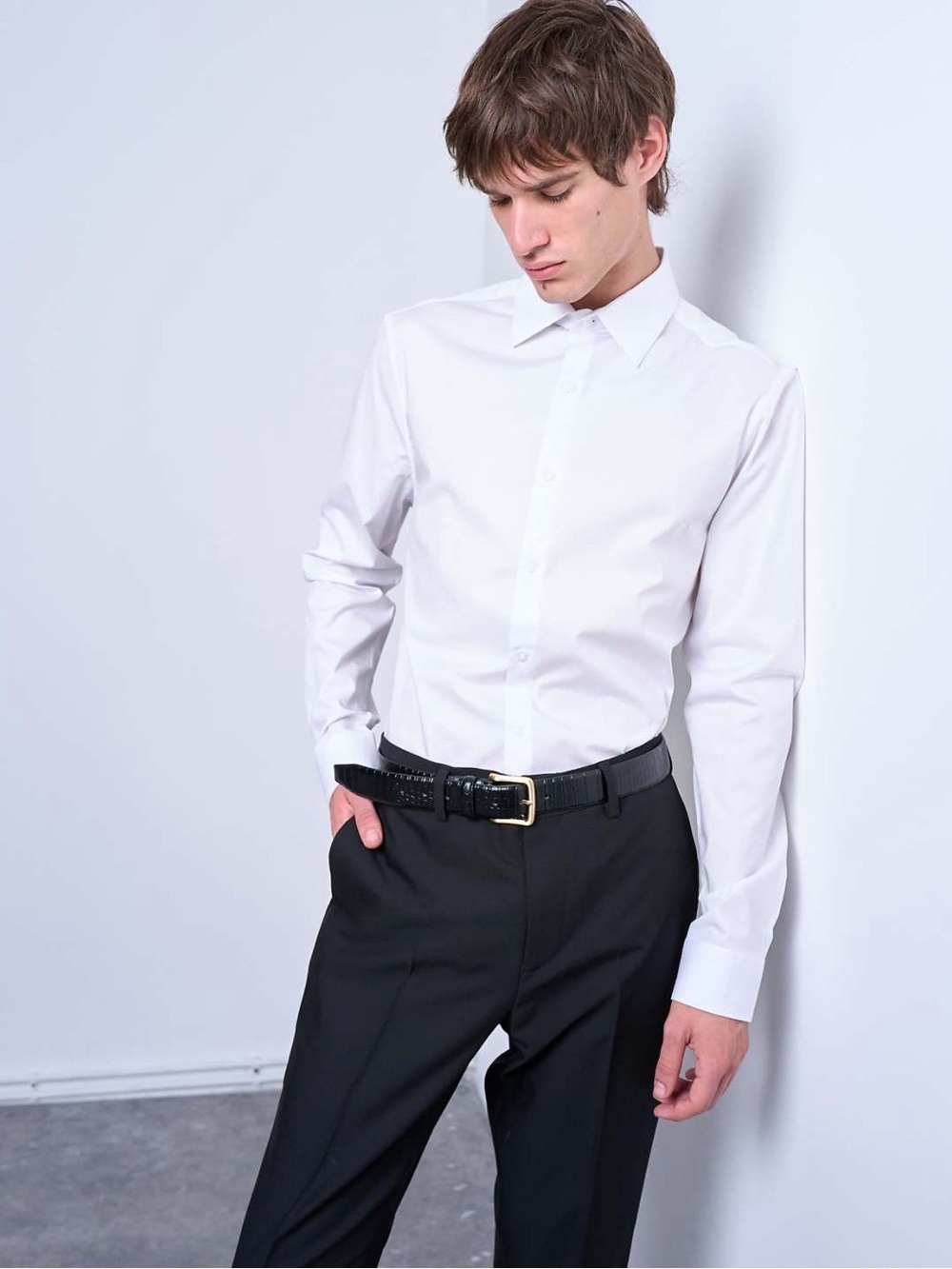 Topman White Long-Sleeve Button-Down Shirt